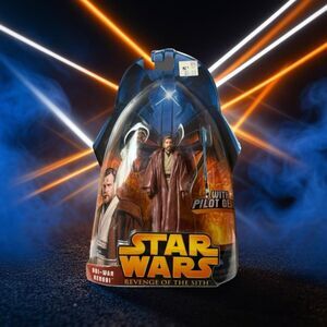 2005 Hasbro Star Wars Obi-Wan Kenobi Revenge Of The Sith Sealed Pilot Figure C2